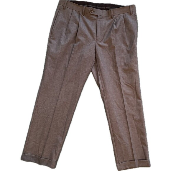 Ralph Lauren Pants Men 36x29 LRL Gray Wool Pleated Front Total Comfort Trousers - Picture 1 of 4
